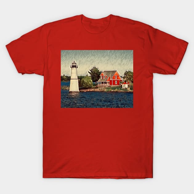 Cottage & Lighthouse 2 T-Shirt by MaryLinH